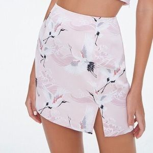 forever 21 pink crane mini skirt